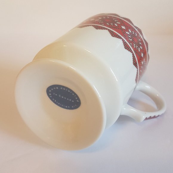 Vintage Ukrainian Mug Teacup Hand Decorated in Canada Ukrainian Pedestal Tea Cup - Picture 8 of 10